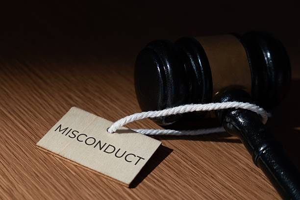istock A gavel and a tag with the word MISCONDUCT. 2227062368