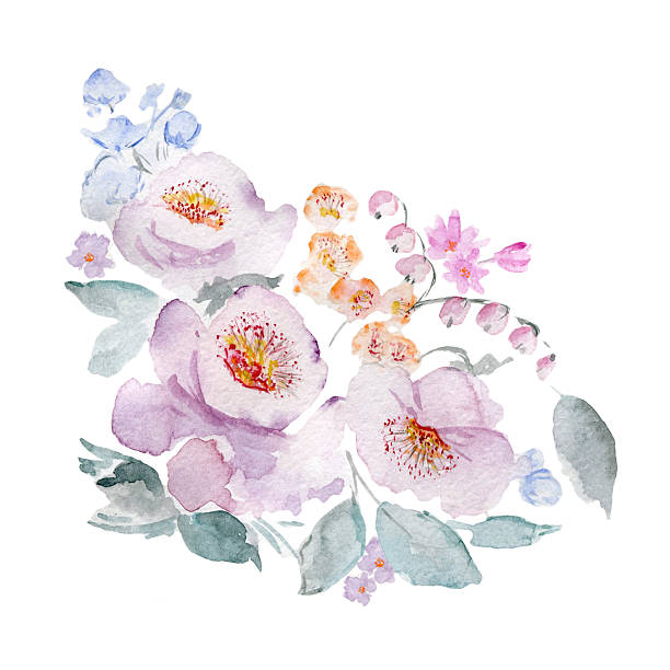 istock Flowers watercolor, gentle Bouquet, abstract. 2227063269