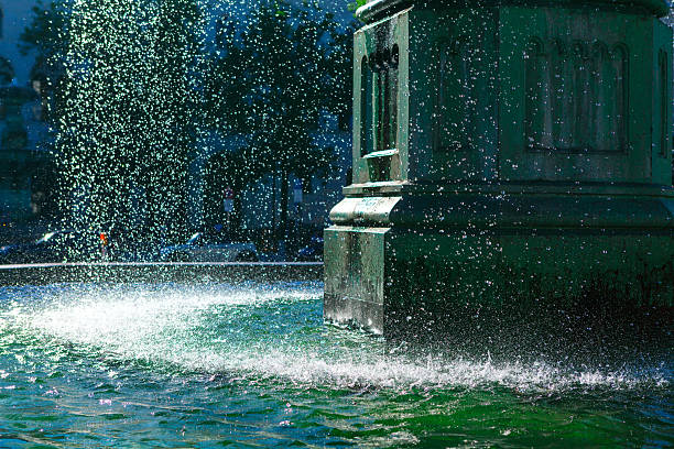 Water Fountain and Water Splash. Macro