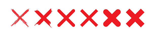 istock Red cross mark flat icons. Deny and error signs in different styles 2227069118