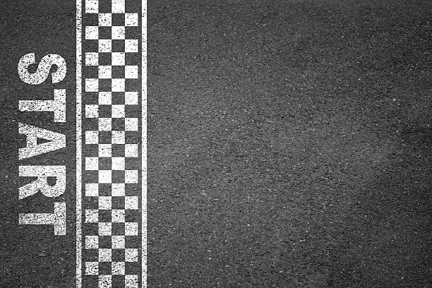 istock Forward-thinking start-up the business concept for success with start grunge textured on the asphalt road, abstract concept graphic element. Top view 2227072443