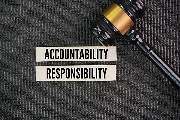 istock Two words accountability and responsibility. taking responsibility for one's actions, fulfilling commitments, and ensuring that individual contributions align with team 2227072659
