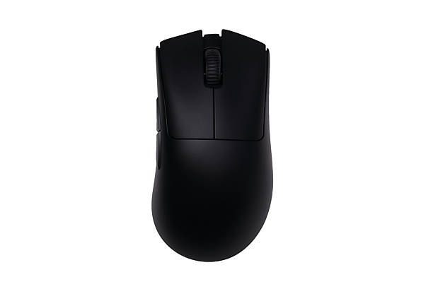 istock A stylish black wireless mouse showcased on a clean white surface. Concepts in computer hardware and technology 2227076030