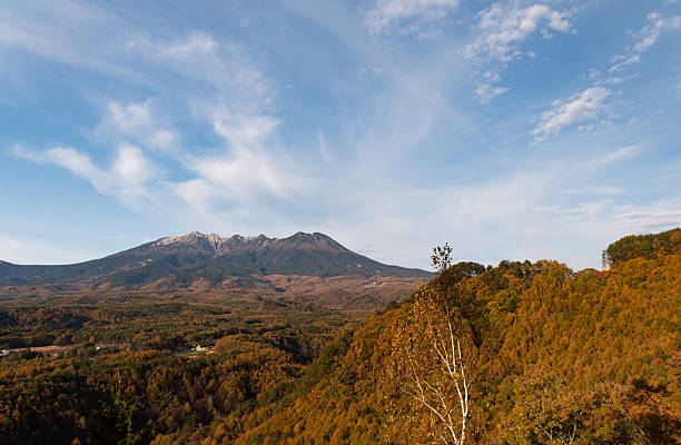 istock Autumnal forest and beautiful Mt. Ontake 2227082188