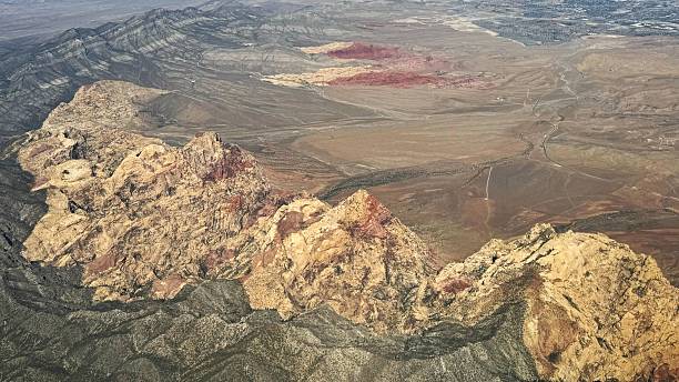 istock Blue Diamond Landscape Aerial View Looking Down from the Airplane Window. 2227087329