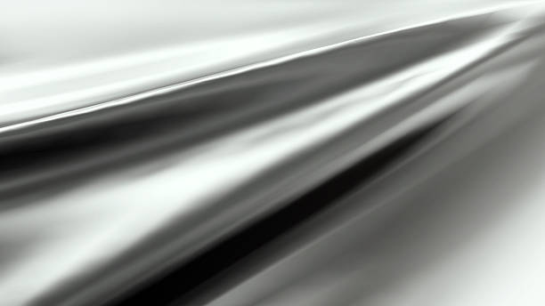 istock Silver gray soft silk background, abstract wavy background for business presentation 3D satin texture wallpaper. 2227100473