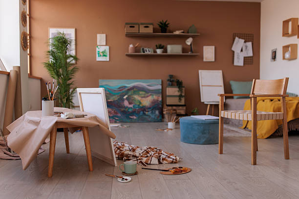 istock Creative Chaos in Small Artist’s Apartment 2227102296