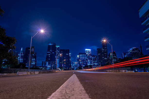 Austin Texas Downtown Skyscrapers Skyline Panorama Cityscape at night