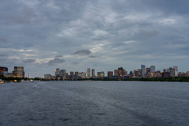 An aerial shot of the Longfellow Bridge and Charles River, taken from Charlesgate Yacht Club.