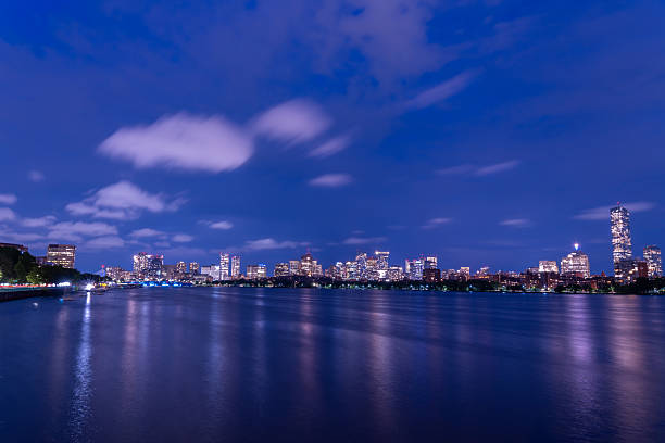 Boston skyline as seen from East Boston across the harbor