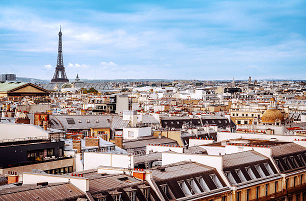istock Panoramic View of Paris Rooftops With Eiffel Tower in Background 2227113664