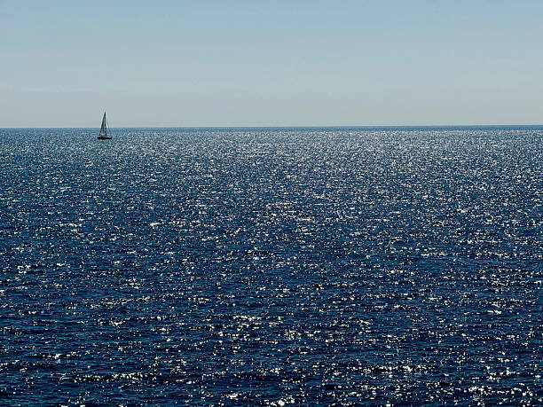 Sparkling blue ocean and clear sky.