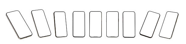 High-Quality Realistic Smartphone Mockup  clipping path , Mobile Phone with Front, Side, and Perspective Views Isolated on White Background for UI and UX Presentations