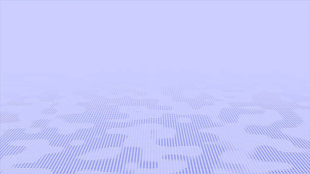 Blue color seamless wave pattern futuristic technology circular dots background