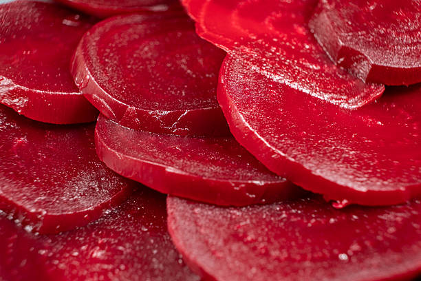 istock Macro of Cooked Beet Slices Showing Natural Pattern 2227136643