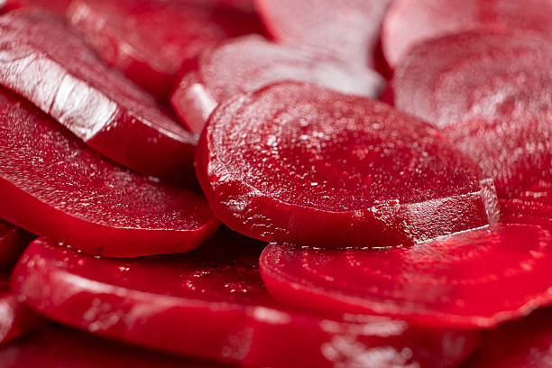 istock Texture of boiled red beetroot cut into slices 2227136658