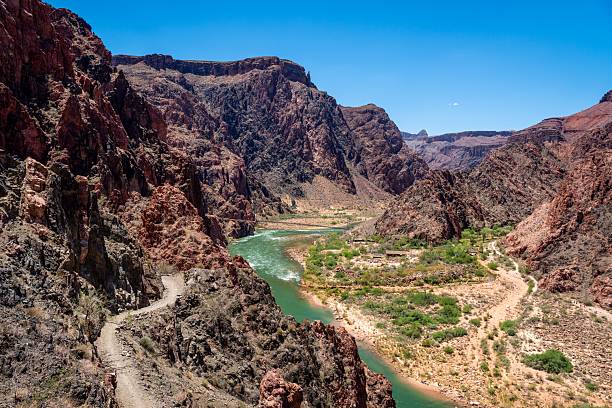 istock Grand Canyon with Colorado River under blue sky. 2227155975