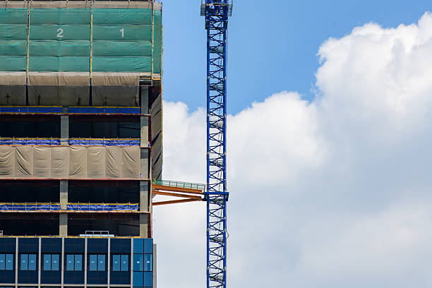 istock a blue tower crane. 2227157711