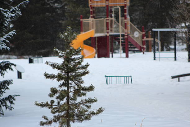 Winter Snow at the playground in Breckenridge, Colorado.
