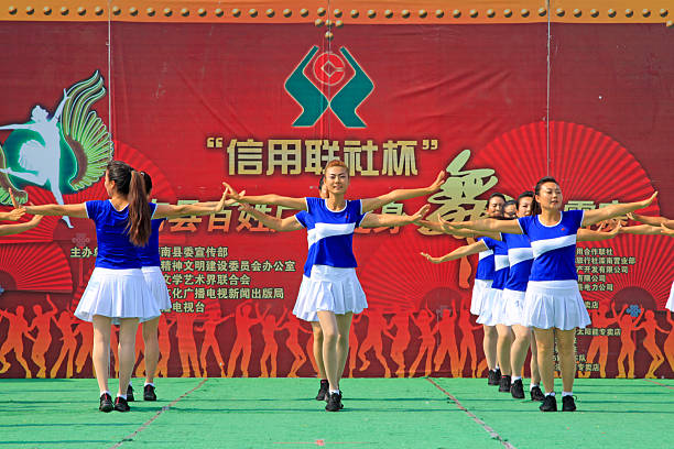 Luannan County - June 17: fitness dance performances in the square, on June 17, 2015, luannan county, hebei province, China