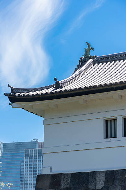Tokyo, Japan - July 19, 2025:  The Imperial Palace is the main residence of the Emperor of Japan. It is a large park-like area located in the Chiyoda district of the Chiyoda ward of Tokyo and contains several buildings including the Fukiage Palace.