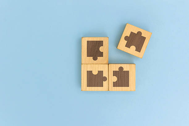 istock Business Solution and Teamwork Puzzle Wooden Blocks Concept 2227178547