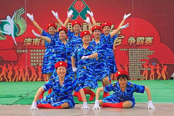 Luannan County - June 17: fitness dance performances in the square, on June 17, 2015, luannan county, hebei province, China