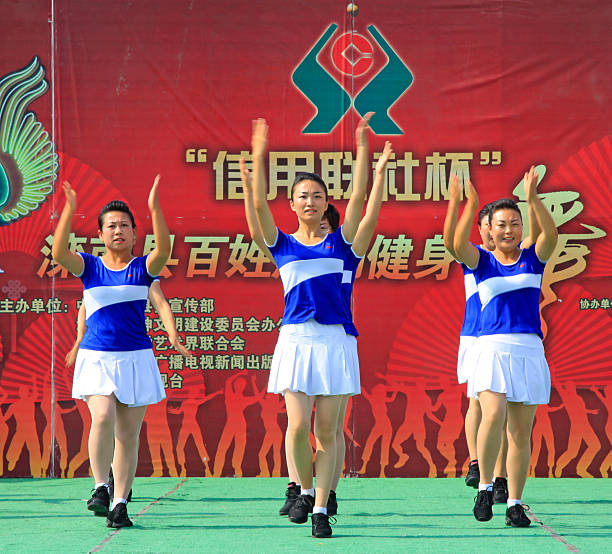 Luannan County - June 17: fitness dance performances in the square, on June 17, 2015, luannan county, hebei province, China