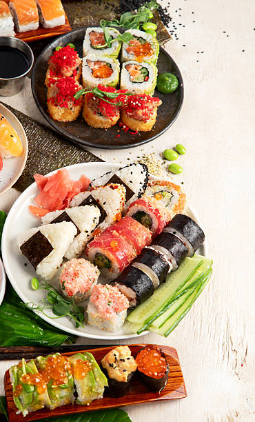 istock Assorted sushi nigiri and maki big set. 2227182146