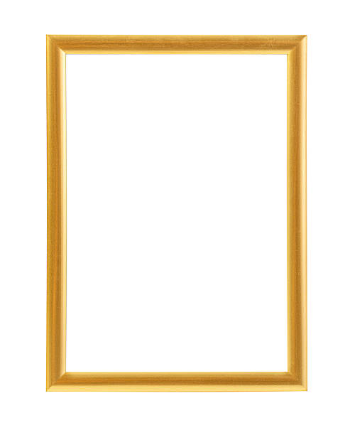 istock Realistic golden frame isolated on transparent background for mockup design 2227182960