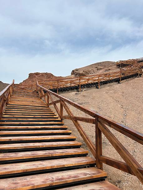 istock Wooden stairs at charyn canyon 2227190880