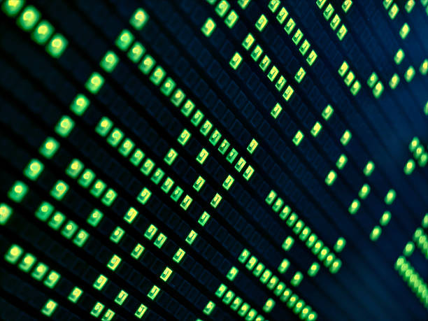 istock A vibrant rows of bright digital squares is neatly lined up formation on dark background 2227190963