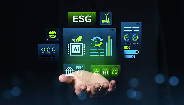 istock ESG and AI sustainability interface concept with digital dashboard elements and eco-friendly metrics floating above an open hand on dark background. 2227197523