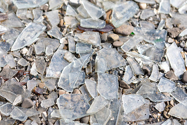 Glass falls on the road