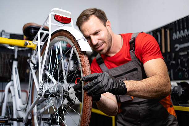 istock Professional bicycle repair service. 2227206193