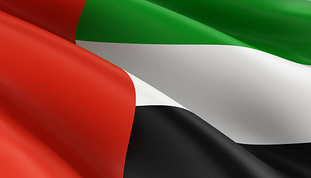 United Arab Emirates Wave Flag Background