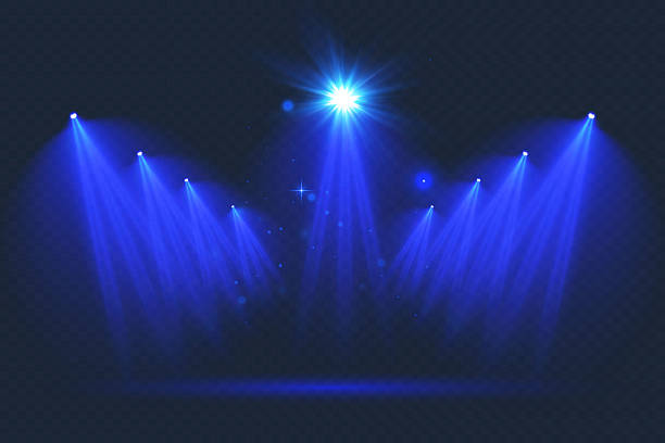 istock Set of stage spotlights. Glowing spotlights for web design illustration. 2227215726