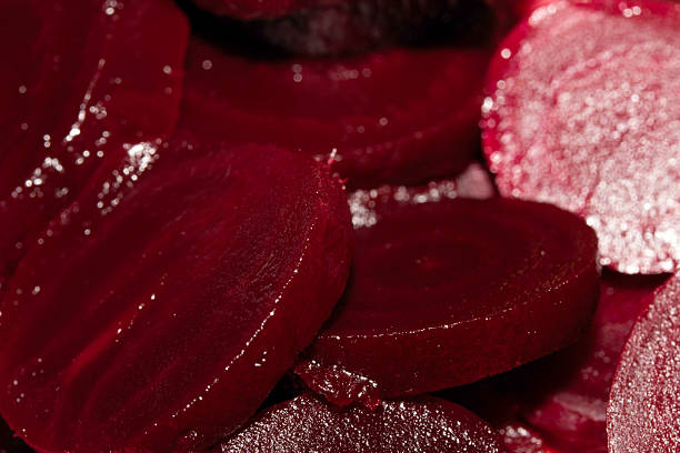 istock Close up of chopped cut red beetroot or beets for background 2227223521