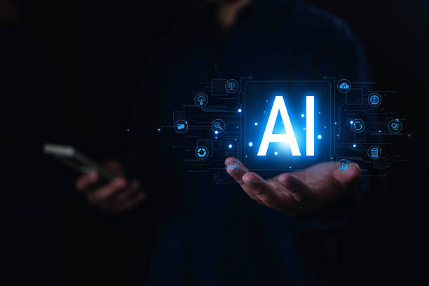 istock Businessman using smartphone with technology AI, An virtual icon displayed in front of him screen, Ai technology, Artificial Intelligence helps user work or search better, digital, software 2227224185