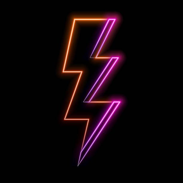 istock Lightning bolt set neon signs. high-voltage neon symbol, light banner design element modern trend, night bright advertising, bright sign. Vector design. 2227226037