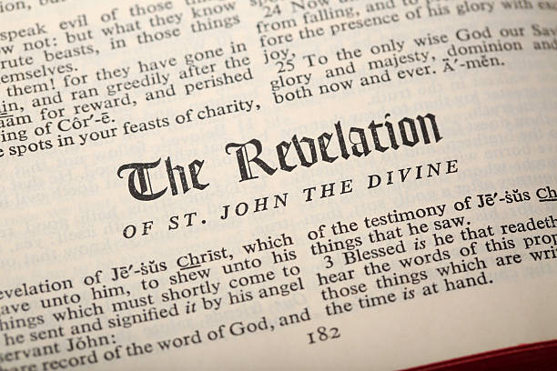 Close shot of the Book of Revelation in the Bible