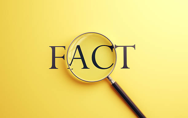 istock FACT Text Selected with Metallic Magnifying Glass on Soft Blue Background 2227232762