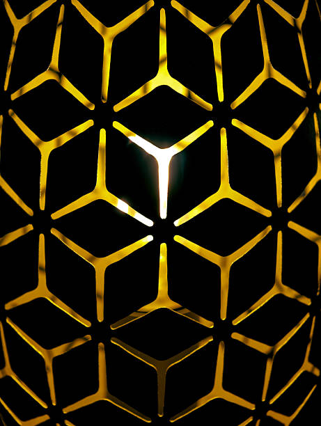 istock Honeycomb Pattern with Golden Highlights and Dark Background 2227233868