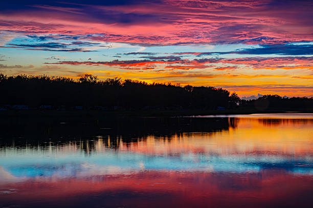 Beautiful evening watching the sunset at Blue Lake