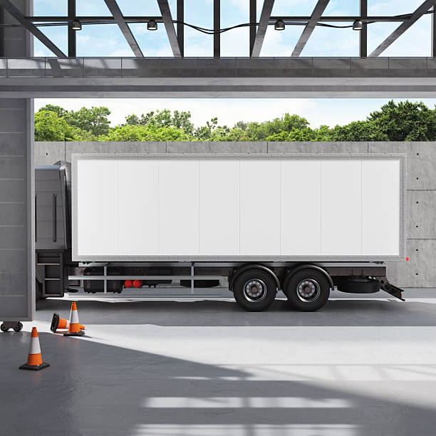 istock Truck box branding mockup. 3D rendering 2227249897