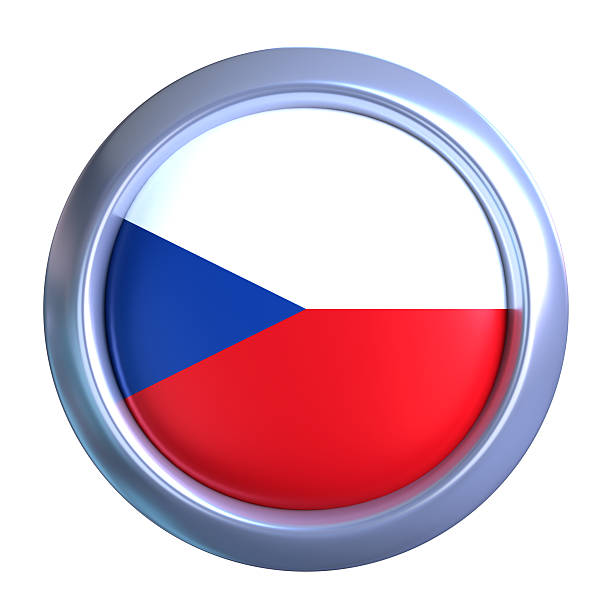 3D Czech Republic Flag Emblem with circle metallic frame, showcasing national emblem detail in a polished, modern design. Perfect for apps, UI, or educational use