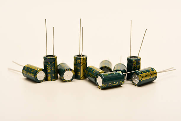istock Electrolytic capacitors of different nominal values. Energy storage devices. Electronic radio elements. 2227252772