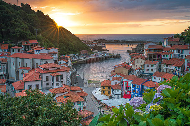 istock Sunset on a cloudy day in Cudillero 2227252975