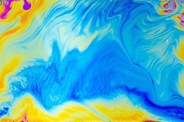 Psychedelic multicolored background abstract. Rainbow colors. patterns background. Photo macro shot of soap bubbles