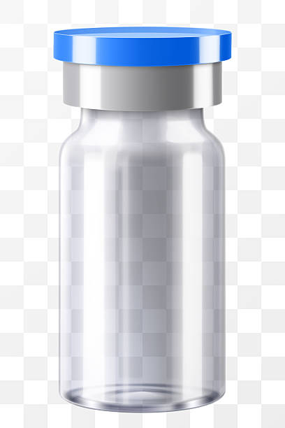 istock Transparent glass bottle for injections mockup. Vector illustration isolated on white background. Can be use for medicine, cosmetic and other. Ready for your design. EPS10. Realistic 3d vector 2227260052